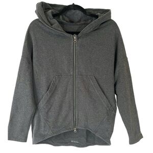 Lululemon Women's Full Zip Gray sweatshirt hoodie with hi-low hem Sz 4